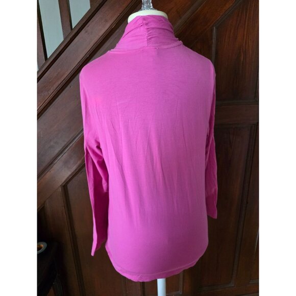 Talbots Petites Medium Pink Pima Open-Front Cardigan Sweater - Picture 2 of 7